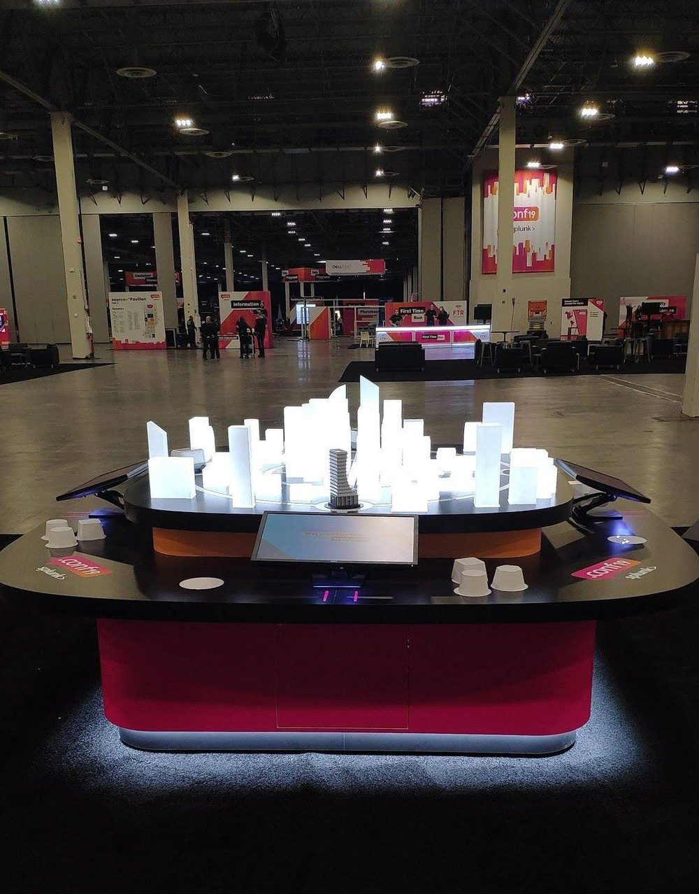 The finished Every Byte Counts installation lit up on the .conf19 show floor