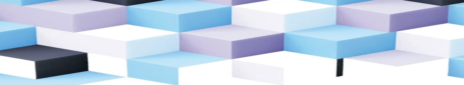 Samsung Galaxy Awesome Unpacked isometric cube graphic in blue, lavender, white, and black