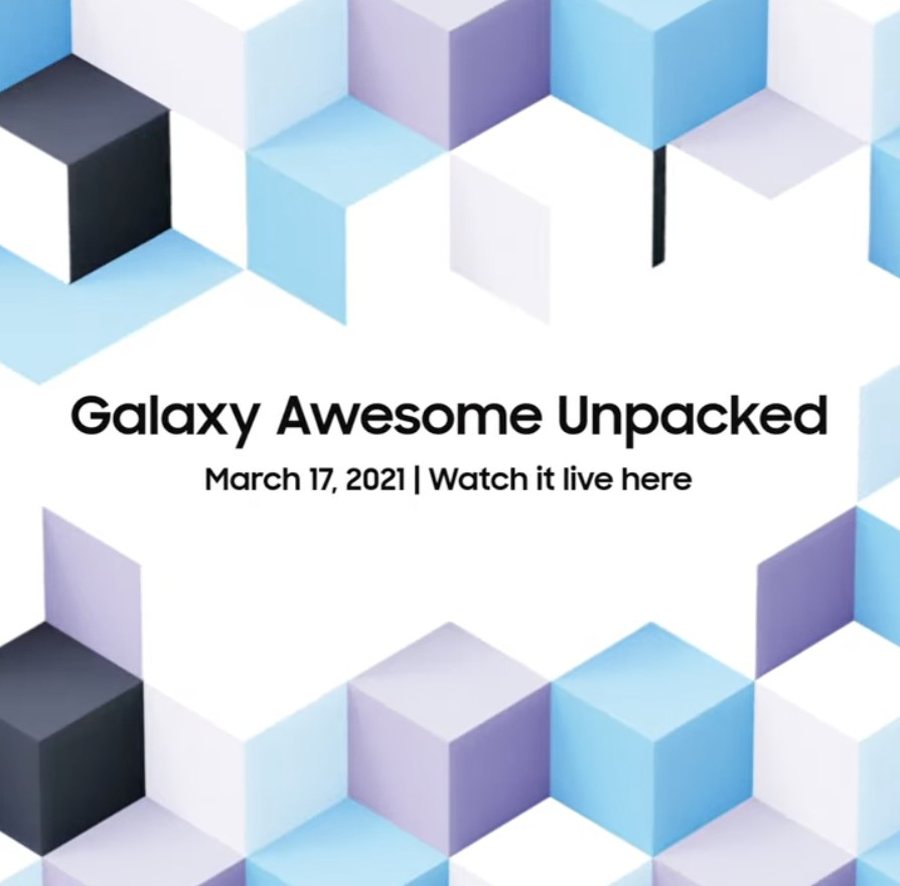 Galaxy Awesome Unpacked endcard — March 17, 2021, Watch it live here